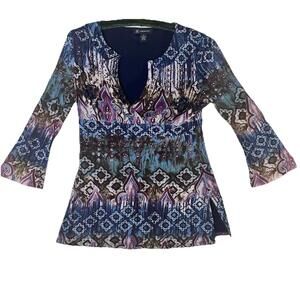 Inc Y2K Mesh Boho Fairy Grunge Baby Doll Top Flared Sleeve Featival  Sz M